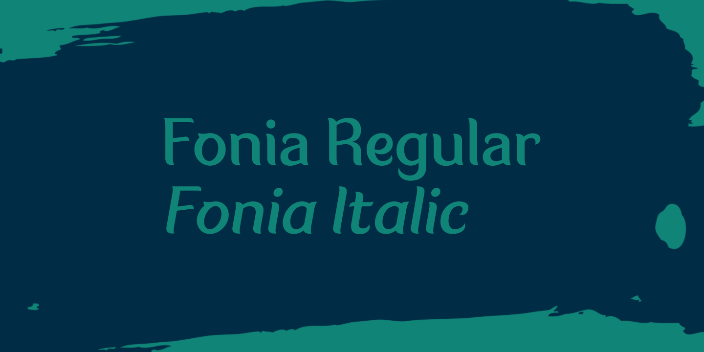 Przykład czcionki Fonia Italic